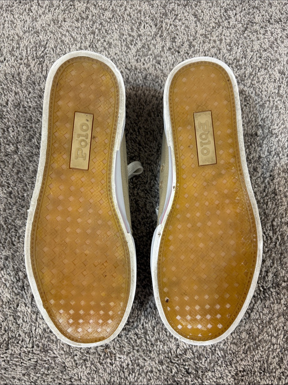Polo Ralph Lauren Khaki/Pink Canvas Sneakers - Picture 7 of 8